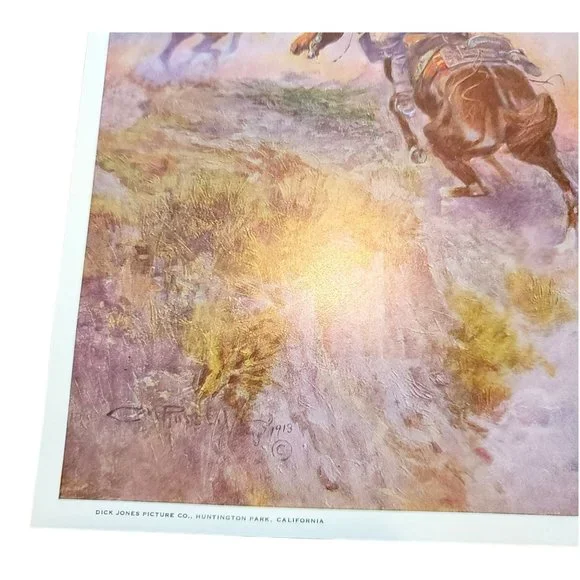 Charles M. Russell Art Prints Bronc to Breakfast + Wild Horse Hunters LI510 - Picture 4 of 7